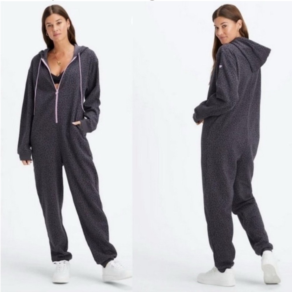 Fabletics Black Leopard Print Onsie - worn once